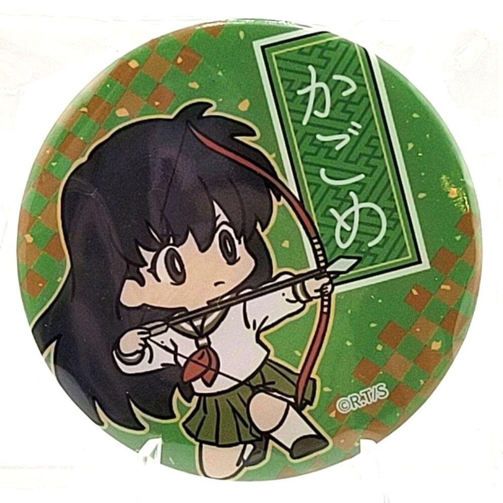 Inuyasha Kagome Higurashi Chibi Checkerboard Can Badge